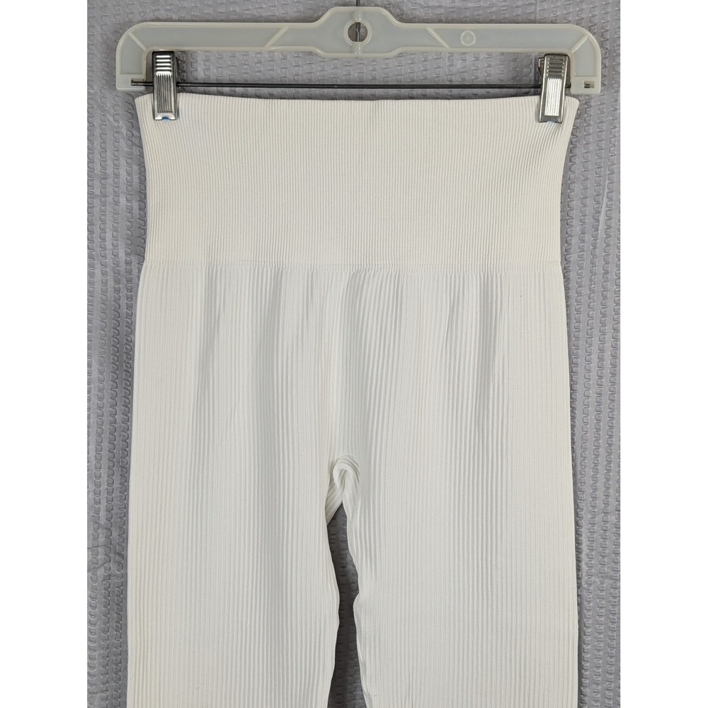 Warner's Blissful Benefits Cream Ribbed Ankle Leggings High Waisted L/XL
